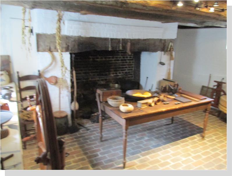 Kitchen Cooking Hearth with huge Chestnut beam above